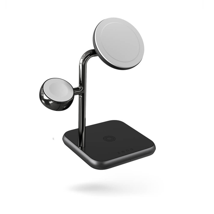 Zens Trådløs Lader 4-i-1 Magnetisk + Ur Svart i gruppen SMARTTELEFON & NETTBRETT / Ladere og Kabler / Trådløs lader QI hos TP E-commerce Nordic AB (C17098)