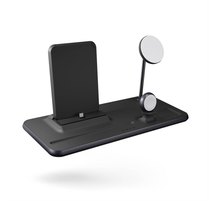Zens Trådløs Lader 4-i-1 Magnetisk + Ur + iPad i gruppen SMARTTELEFON & NETTBRETT / Ladere og Kabler / Trådløs lader QI hos TP E-commerce Nordic AB (C17099)