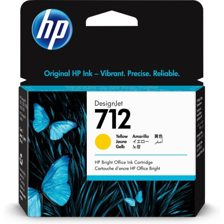 HP Bläck 3ED69A 712 Gul 29ml i gruppen Datautstyr / Skrivere og tilbehør / Blekk og toner / Blekkpatroner / HP hos TP E-commerce Nordic AB (C17340)