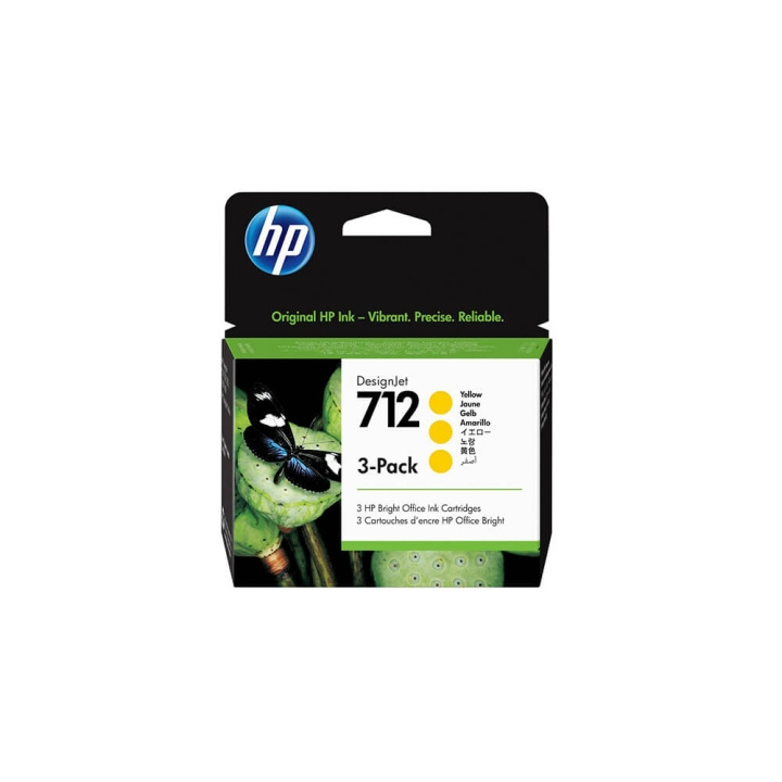 HP Blekk 3ED79A 712 Yellow 3-pk i gruppen Datautstyr / Skrivere og tilbehør / Blekk og toner / Blekkpatroner / HP hos TP E-commerce Nordic AB (C17345)