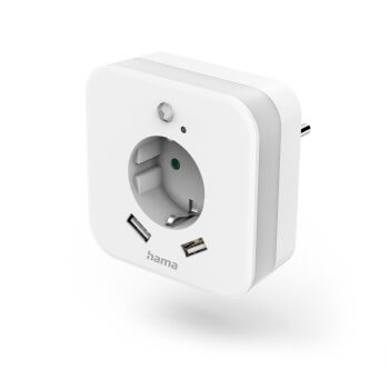 Hama 220V Stikkontakt Adapter 2XUSB-A Nattlys Hvit i gruppen Elektronikk / Lys / Nattlamper hos TP E-commerce Nordic AB (C17472)