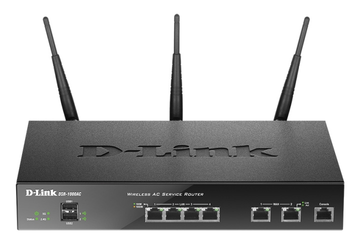 D-LINK DSR-1000AC, Trådløs ruter med VPN, 802.11ac, svart i gruppen Datautstyr / Nettverk / Routere / LAN/VPN hos TP E-commerce Nordic AB (C17526)