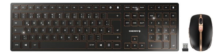 CHERRY DW 9000 SLIM, trådlöst tangentbord & mus, uppladningsbart Retai i gruppen Datautstyr / Mus & Tastatur / Tastatur / Pakke hos TP E-commerce Nordic AB (C17593)