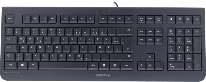 Cherry KC1000, nordisk layout, USB, 1,8 m kabel, svart i gruppen Datautstyr / Mus & Tastatur / Tastatur / Kablede hos TP E-commerce Nordic AB (C17594)