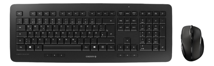 Cherry DW 5100 trådløst tastatur og mus, 10 m rekkevidde, batterilevetid opptil 2 år, svart i gruppen Datautstyr / Mus & Tastatur / Tastatur / Pakke hos TP E-commerce Nordic AB (C17595)