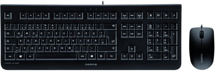 Cherry DC 2000 - Enkelt standardtastatur inkl. 3-knappers mus for hjem og kontor, nordisk layout, svart i gruppen Datautstyr / Mus & Tastatur / Tastatur / Pakke hos TP E-commerce Nordic AB (C17596)