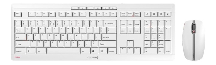 Cherry Cherry STREAM DESKTOP RECHARGE - Tastatur- og musesett - trådløst - 2,4 GHz - nordisk - tastebryter: SX - lysegrå i gruppen Datautstyr / Mus & Tastatur / Tastatur / Pakke hos TP E-commerce Nordic AB (C17599)