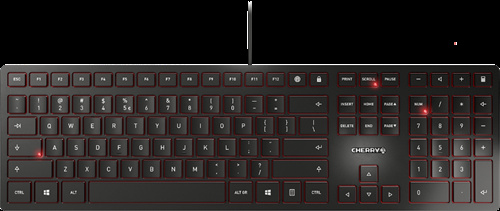 Cherry KC 6000 SLIM tangentbord, SX-teknik, membran, sakse-brytare, svart i gruppen Datautstyr / Mus & Tastatur / Tastatur / Kablede hos TP E-commerce Nordic AB (C17600)