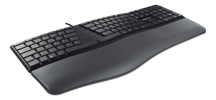 Cherry KC 4500 Ergo-tastatur, ergonomisk utformet tastatur, svart i gruppen Datautstyr / Mus & Tastatur / Tastatur / Kablede hos TP E-commerce Nordic AB (C17601)
