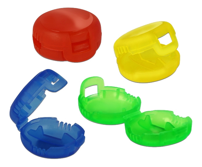 DE-LOCK Cable marker clips, 4-pack, blue/yellow/red/green, 3,5mm cable i gruppen Elektronikk / Kabler og adaptere / Kabelhåndtering hos TP E-commerce Nordic AB (C17625)