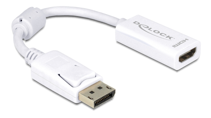DeLOCK Adapter Displayport 1.1 hann til HDMI hunn, passiv, hvit i gruppen Datautstyr / Kabler og adaptere / DisplayPort / Adaptere hos TP E-commerce Nordic AB (C17646)