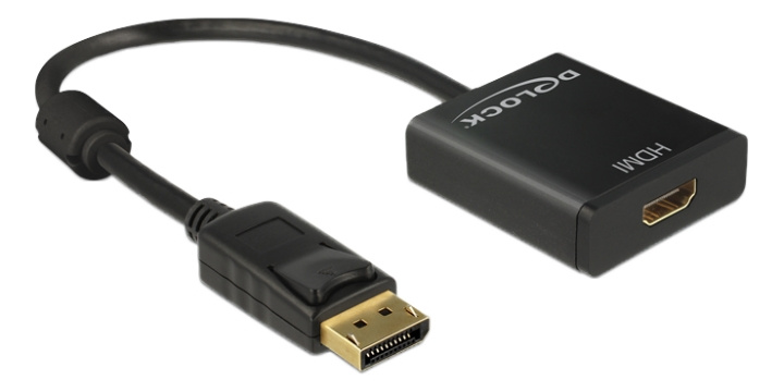 Delock Adapter Displayport 1.2 male to HDMI female, 4K, active, black i gruppen Datautstyr / Kabler og adaptere / DisplayPort / Adaptere hos TP E-commerce Nordic AB (C17648)