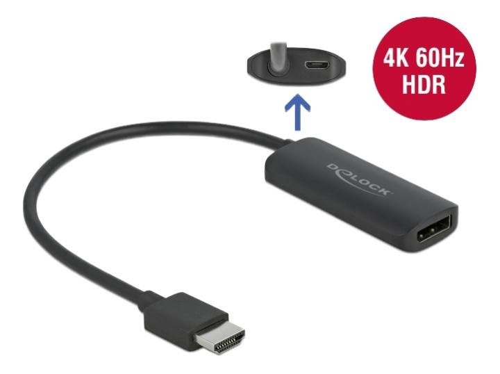 Delock Adapter HDMI-A male to DisplayPort female 4K 60 Hz i gruppen Datautstyr / Kabler og adaptere / DisplayPort / Adaptere hos TP E-commerce Nordic AB (C17655)