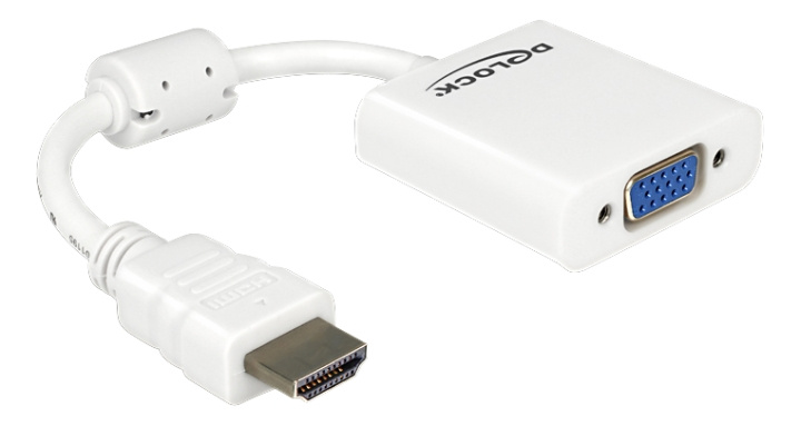 DeLOCK Adapter HDMI-A hann > VGA hunn hvit i gruppen Datautstyr / Kabler og adaptere / VGA / Adaptere hos TP E-commerce Nordic AB (C17663)