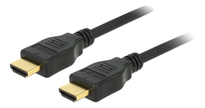 DeLOCK HDMI-kabel, 2 m, HDMI hann - HDMI hann, 4096x2160 i 60 Hz, 1080p i 120 Hz, HEC, gullbelagte kontakter, svart i gruppen Elektronikk / Kabler og adaptere / HDMI / Kabler hos TP E-commerce Nordic AB (C17683)