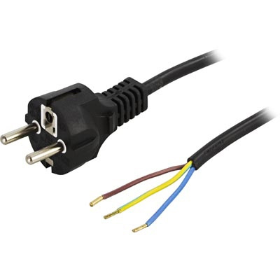 DELTACO Earthed device cable, straight CEE 7/7 max 250V / 10A, 2m i gruppen Datautstyr / Kabler og adaptere / elektriske kabler hos TP E-commerce Nordic AB (C17727)