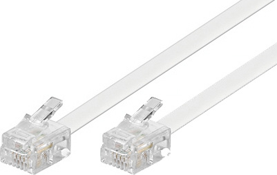DELTACO modularkabel, 6P4C(RJ11) till 6P4C(RJ11), 2m, hvit i gruppen Elektronikk / Kabler og adaptere / Telefonkabler & adaptere hos TP E-commerce Nordic AB (C17744)