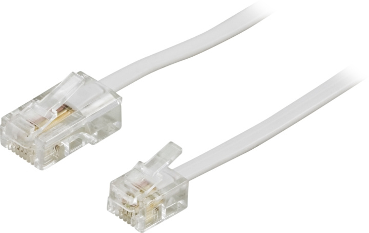 DELTACO modulkabel, 8P4C(RJ45) til 6P4C(RJ11),3m,hvit i gruppen Elektronikk / Kabler og adaptere / Telefonkabler & adaptere hos TP E-commerce Nordic AB (C17754)