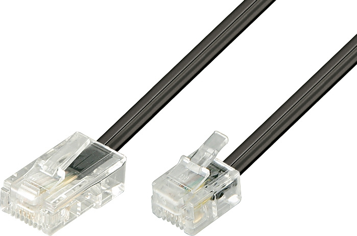 DELTACO modulkabel, 8P4C(RJ45) til 6P4C(RJ11),3m,svart i gruppen Elektronikk / Kabler og adaptere / Telefonkabler & adaptere hos TP E-commerce Nordic AB (C17755)
