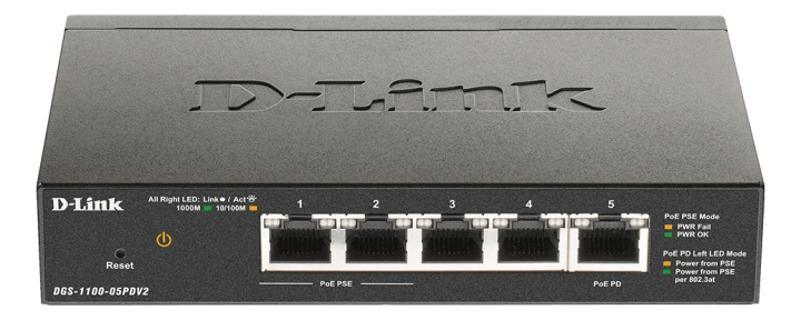 D-Link 5-Port Gigabit PoE Smart Managed Switch with 1 PD port i gruppen Datautstyr / Nettverk / Switcher / 10/100/1000Mbps hos TP E-commerce Nordic AB (C17783)
