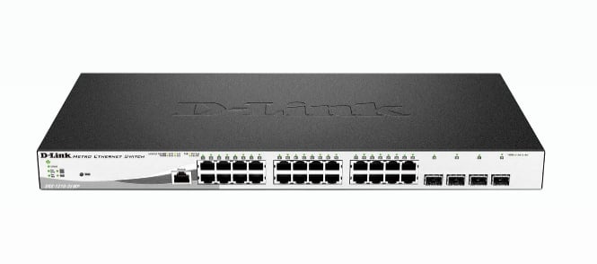 dlink DGS 1210-28MP-svitsj 24x10/100/1000 PoE+ + 4 x Gigabit SFP i gruppen Datautstyr / Kabler og adaptere / HDMI/VGA/DVI-switcher hos TP E-commerce Nordic AB (C17788)