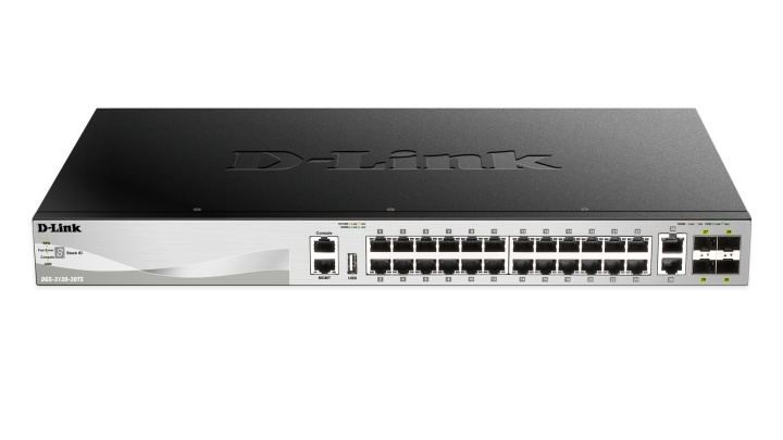 dlink 24-port administrert gigabit-svitsj, L3, 4x Gigabit SFP+, sølv i gruppen Datautstyr / Nettverk / Switcher hos TP E-commerce Nordic AB (C17802)