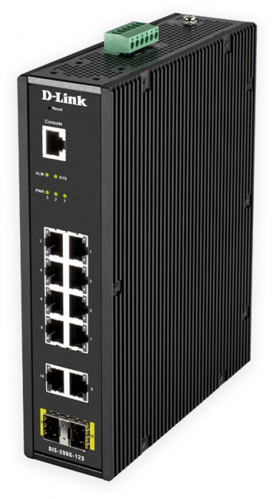 dlink 12-port Gigabit Smart Managed Industrial Switch, svart i gruppen Datautstyr / Nettverk / Switcher hos TP E-commerce Nordic AB (C17820)
