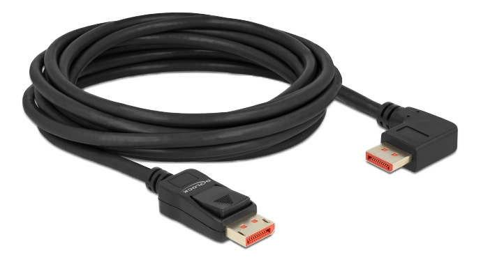 Delock DisplayPort cable male straight to male 90° right angled 8K 60Hz 5m i gruppen Datautstyr / Kabler og adaptere / DisplayPort / Kabler hos TP E-commerce Nordic AB (C17837)