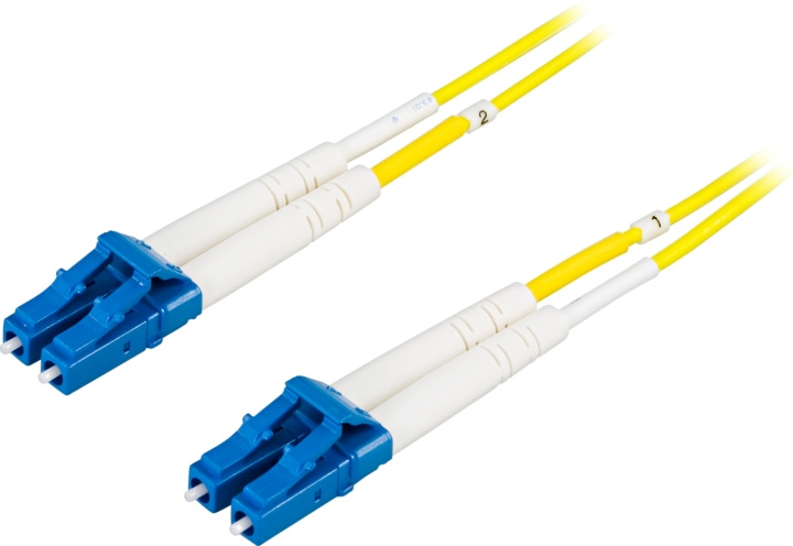 DELTACO OS2 Fiberkabel, LC - LC, dupleks, singlemode, 3m i gruppen Datautstyr / Kabler og adaptere / Nettverk / Fiberkabler hos TP E-commerce Nordic AB (C17931)