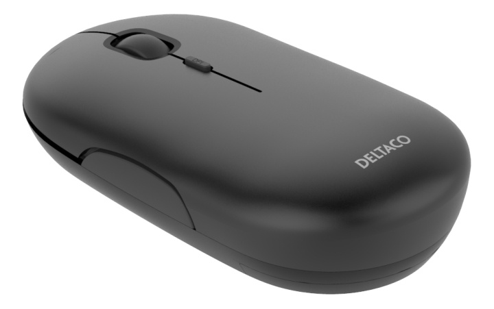 DELTACO Trådløs flat, lydløs mus 1600DPI USB-mottaker med 4 knapper i gruppen Datautstyr / Mus & Tastatur / Mus / Trådløs hos TP E-commerce Nordic AB (C17976)