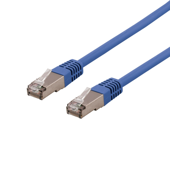 DELTACO S/FTP Cat6 patchkabel, LSZH, 0,3m, Blue i gruppen Datautstyr / Kabler og adaptere / Nettverk / Cat6 hos TP E-commerce Nordic AB (C17994)