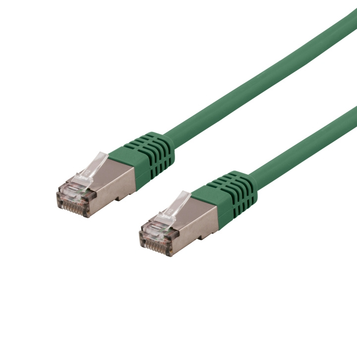 DELTACO S/FTP Cat6 patchkabel, LSZH, 0,3m, Green i gruppen Datautstyr / Kabler og adaptere / Nettverk / Cat6 hos TP E-commerce Nordic AB (C17995)