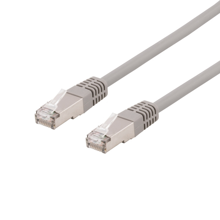 DELTACO S/FTP Cat6 patchkabel, LSZH, 0,3m, grå i gruppen Datautstyr / Kabler og adaptere / Nettverk / Cat6 hos TP E-commerce Nordic AB (C17996)