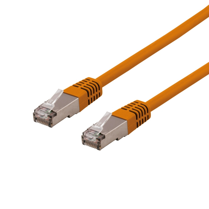 DELTACO S/FTP Cat6 patchkabel, LSZH, 0,3m, Orange i gruppen Datautstyr / Kabler og adaptere / Nettverk / Cat6 hos TP E-commerce Nordic AB (C17997)