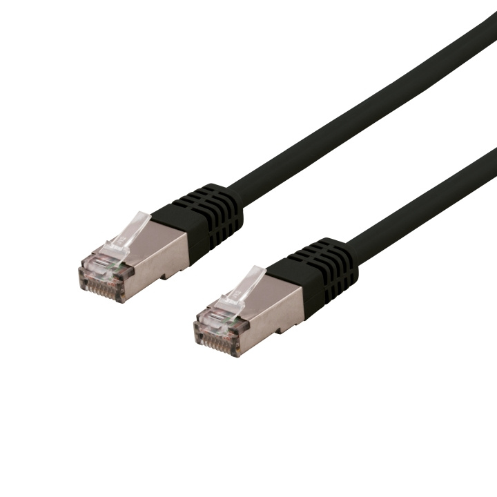 DELTACO S/FTP Cat6 patchkabel, LSZH, 0,3m, Black i gruppen Datautstyr / Kabler og adaptere / Nettverk / Cat6 hos TP E-commerce Nordic AB (C18001)