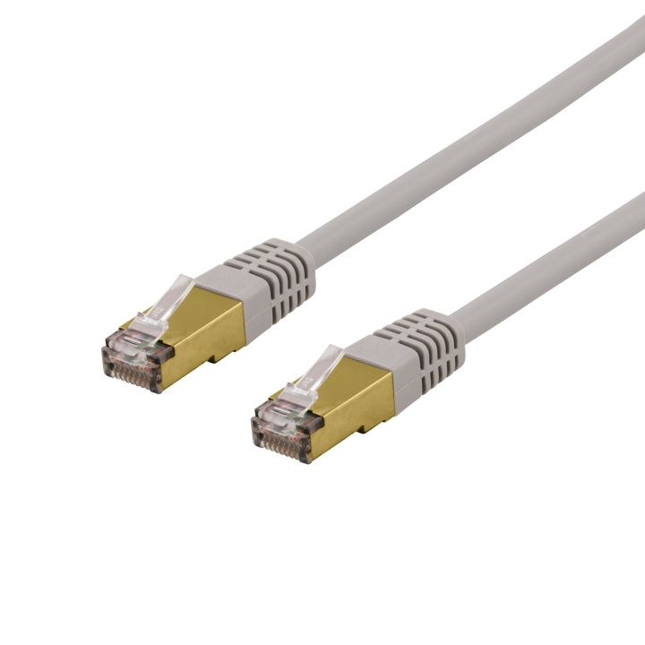 DELTACO S/FTP Cat6a patchkabel, delta cert, LSZH, 0,5 m, grå i gruppen Datautstyr / Kabler og adaptere / Nettverk / Cat6 hos TP E-commerce Nordic AB (C18002)