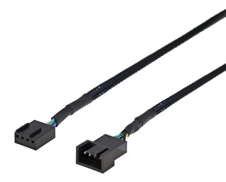 DELTACO Forlengelseskabel for 4-pinners vifter 0,3 m, svart i gruppen Datautstyr / Kabler og adaptere / Intern / Strømkabler og adaptere hos TP E-commerce Nordic AB (C18088)