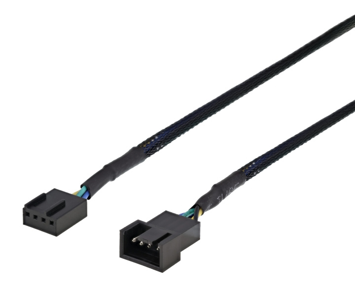 DELTACO Forlengelseskabel for 4-pinners vifter 0,6 m, svart i gruppen Datautstyr / Kabler og adaptere / Intern / Strømkabler og adaptere hos TP E-commerce Nordic AB (C18089)