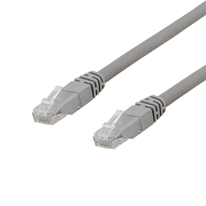 DELTACO U/UTP Cat6a patchkabel, LSZH, 0,3M, Grey i gruppen Datautstyr / Kabler og adaptere / Nettverk / Cat6 hos TP E-commerce Nordic AB (C18138)