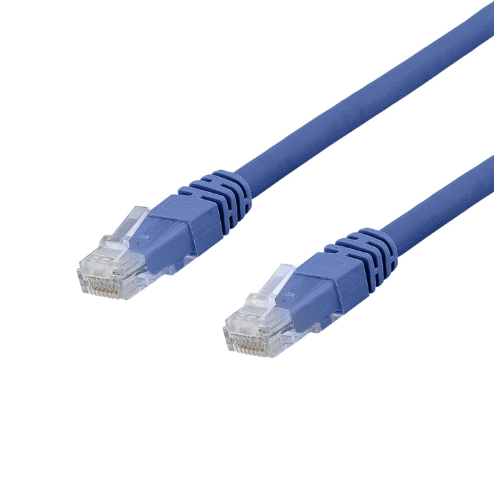 DELTACO U/UTP Cat6a patchkabel, LSZH, 0,3m, Blue i gruppen Datautstyr / Kabler og adaptere / Nettverk / Cat6 hos TP E-commerce Nordic AB (C18139)