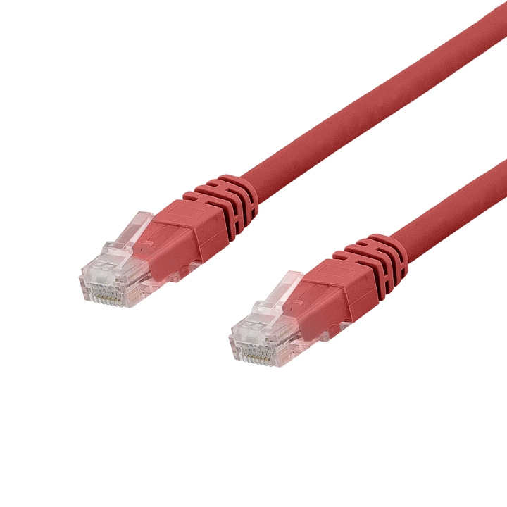 DELTACO U/UTP Cat6a patchkabel, LSZH, 0,3m, Red i gruppen Datautstyr / Kabler og adaptere / Nettverk / Cat6 hos TP E-commerce Nordic AB (C18145)