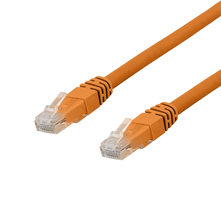 DELTACO U/UTP Cat6a patchkabel, LSZH, 0,5m, Orange i gruppen Datautstyr / Kabler og adaptere / Nettverk / Cat6 hos TP E-commerce Nordic AB (C18157)