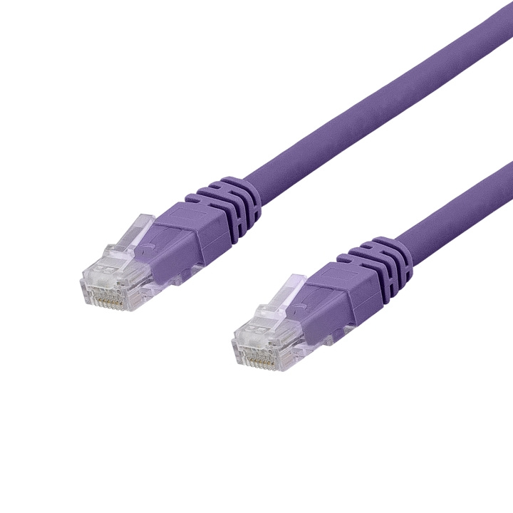 DELTACO U/UTP Cat6a patchkabel, LSZH, 0,5m, lilla i gruppen Datautstyr / Kabler og adaptere / Nettverk / Cat6 hos TP E-commerce Nordic AB (C18158)