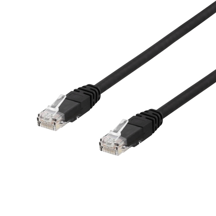 DELTACO U/UTP Cat6a patch cable, 0,5m, 500MHz, LSZH, black i gruppen Datautstyr / Kabler og adaptere / Nettverk / Cat6 hos TP E-commerce Nordic AB (C18161)