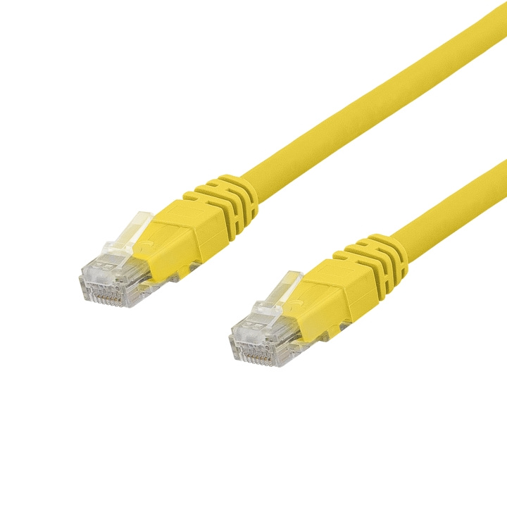 DELTACO U/UTP Cat6a patchkabel, 1,5 m, 500 MHz, LSZH, gul i gruppen Datautstyr / Kabler og adaptere / Nettverk / Cat6 hos TP E-commerce Nordic AB (C18179)