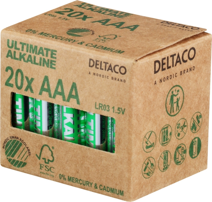 DELTACO Ultimate Alkaline AAA-batteri, 20-pack i gruppen Elektronikk / Batterier & Ladere / Batterier / AAA hos TP E-commerce Nordic AB (C18277)