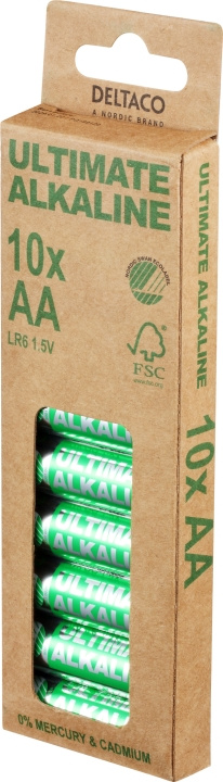 DELTACO Ultimate Alkaline AA-batteri, 10-pakning i gruppen Elektronikk / Batterier & Ladere / Batterier / AA hos TP E-commerce Nordic AB (C18281)