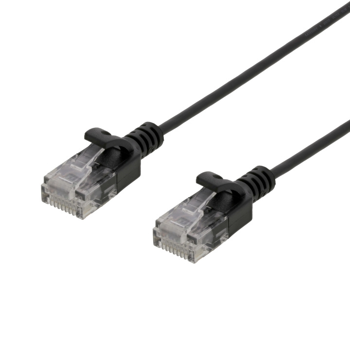 DELTACO Ultra Slim U/UTP Cat.6 patchkabel, OD:2,6 mm, 1 m, svart i gruppen Datautstyr / Kabler og adaptere / Nettverk / Cat6 hos TP E-commerce Nordic AB (C18314)