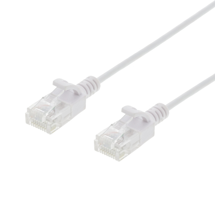 DELTACO Ultra Slim U/UTP Cat.6 patch cable, OD:2.6mm, 1m, white i gruppen Datautstyr / Kabler og adaptere / Nettverk / Cat6 hos TP E-commerce Nordic AB (C18317)