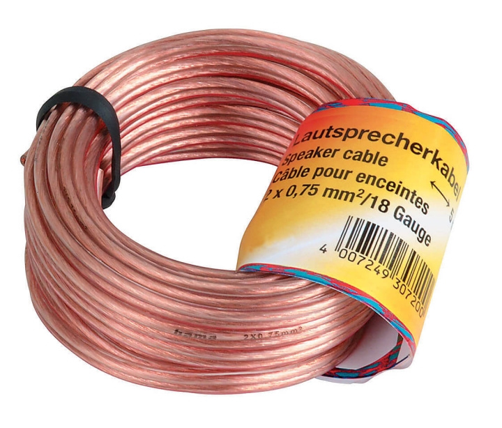 Hama Högtalarkabel 2x0.75mm2 Transparent 20m i gruppen Elektronikk / Kabler og adaptere / Høyttalerkabler hos TP E-commerce Nordic AB (C18466)